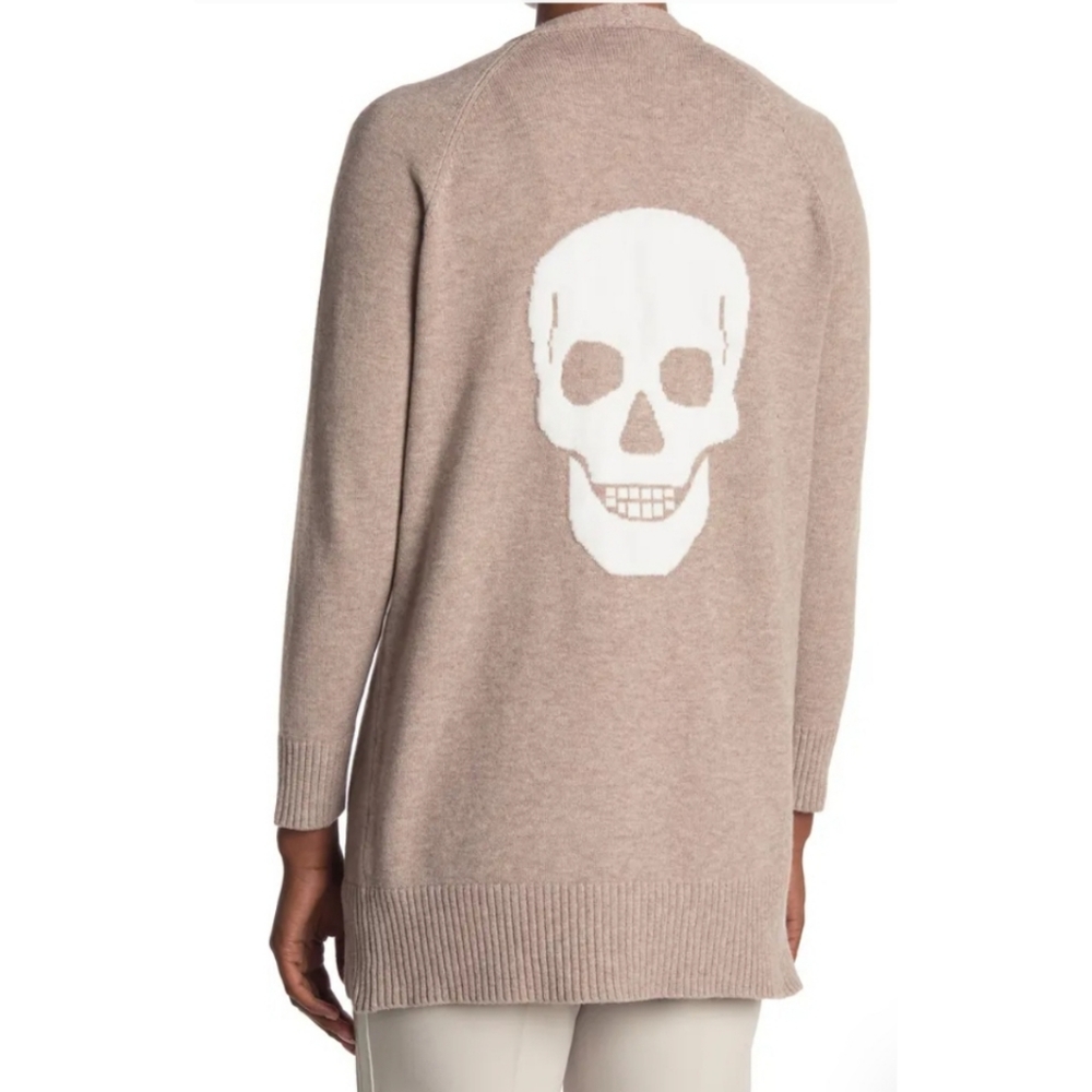 SWEET ROMEO SKULL BACK OPEN CARDIGAN M